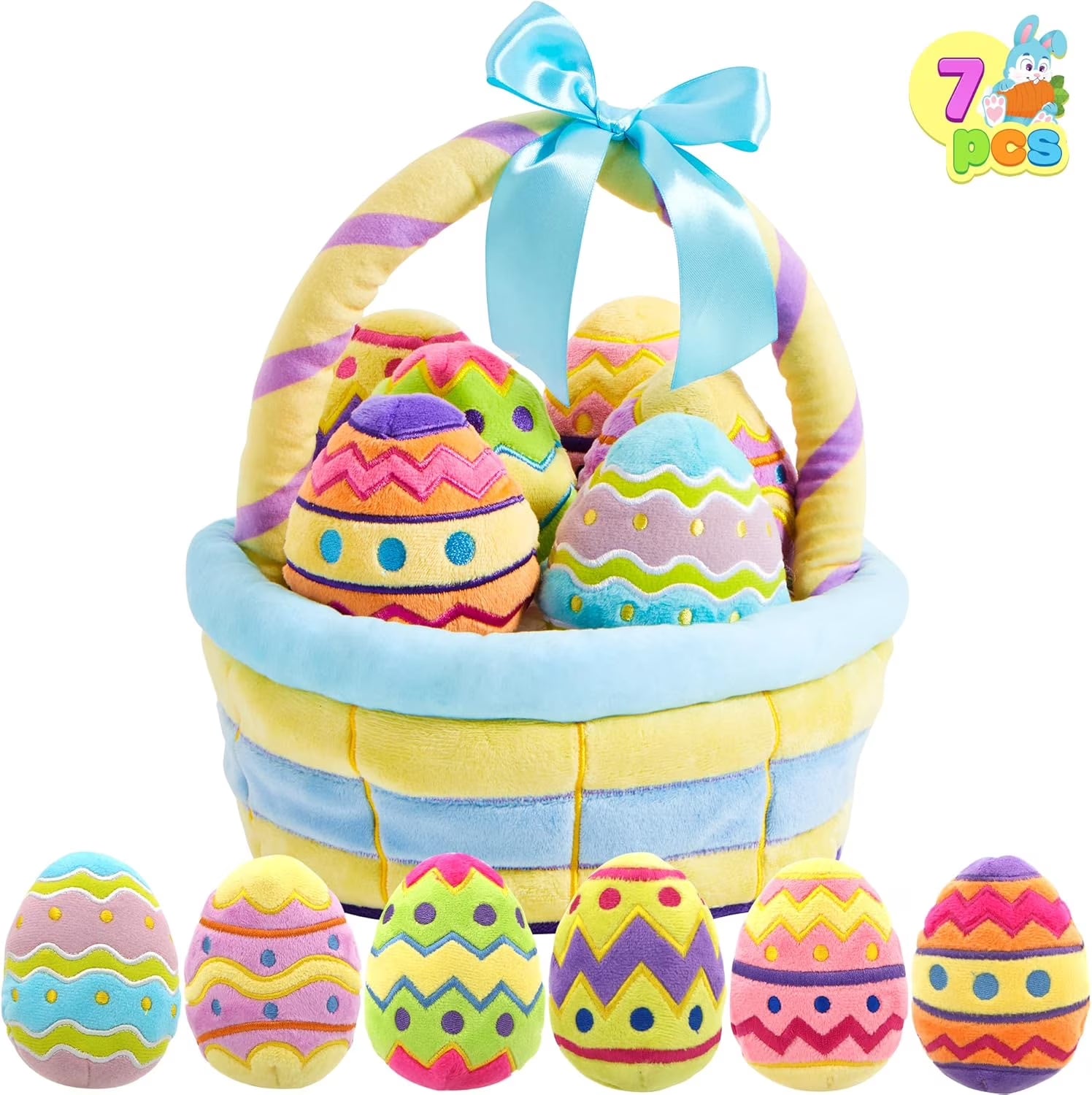 8 Pcs Easter Basket Plushies for Kids,Easter Basket Stuffers Fillers,Plush Bunnies Stuffed Animals,Easter Toys for Kids Children Birthday Gifts,Party Favors Decor