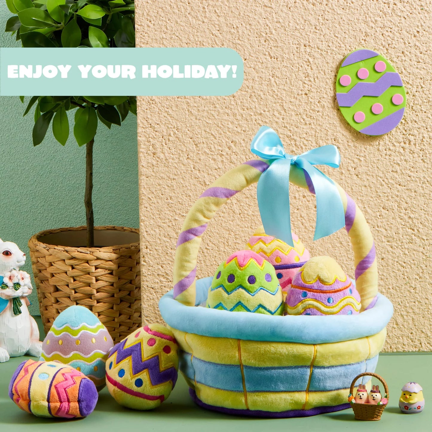 8 Pcs Easter Basket Plushies for Kids,Easter Basket Stuffers Fillers,Plush Bunnies Stuffed Animals,Easter Toys for Kids Children Birthday Gifts,Party Favors Decor