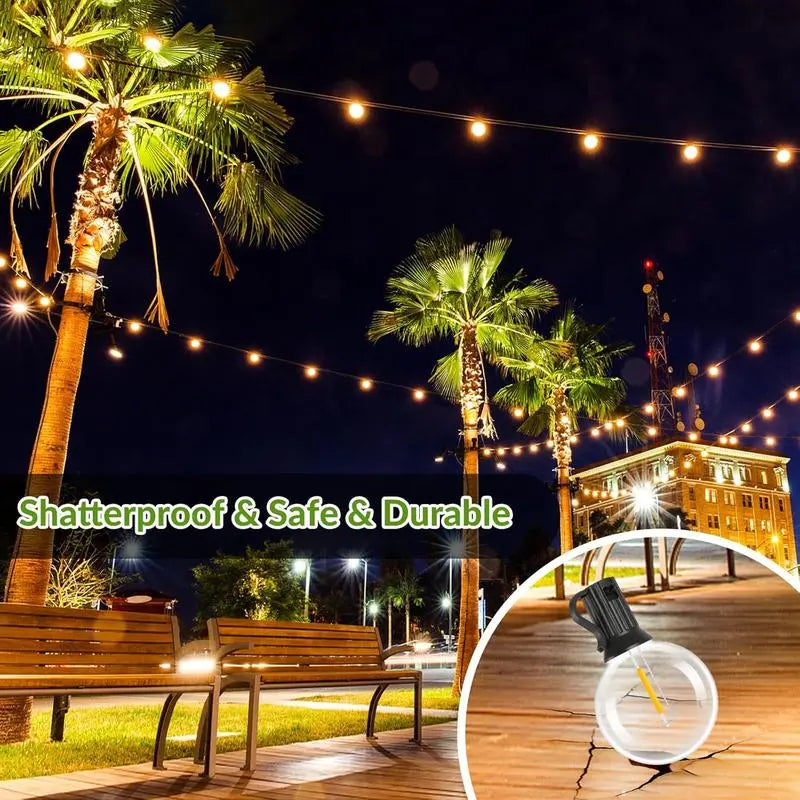 MATULSA 104/52Ft Solar String Lights Outdoor, Waterproof String Lights with Remote, LED Solar Lights String with Shatterproof Bulbs, Good for Mood Setting, Dimmable Patio Lights for Cafe Bistro Party