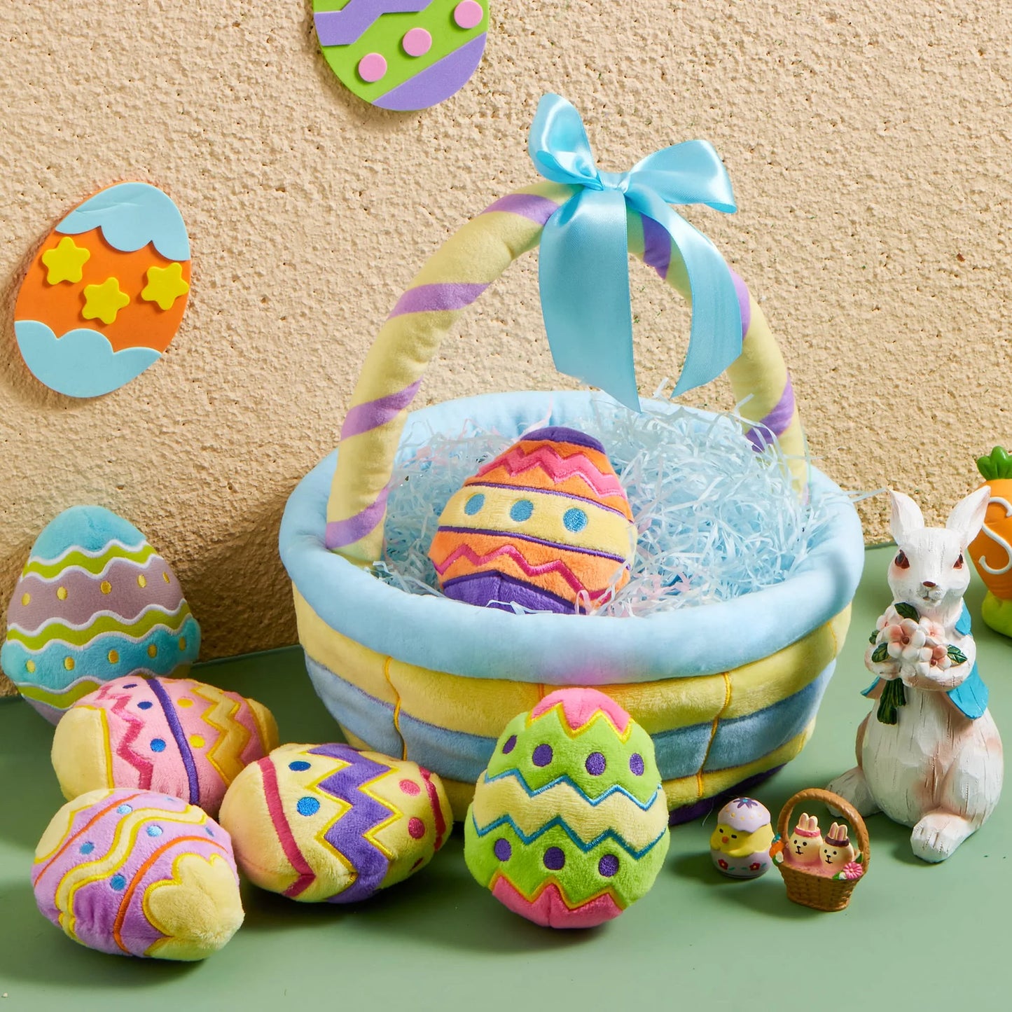 8 Pcs Easter Basket Plushies for Kids,Easter Basket Stuffers Fillers,Plush Bunnies Stuffed Animals,Easter Toys for Kids Children Birthday Gifts,Party Favors Decor