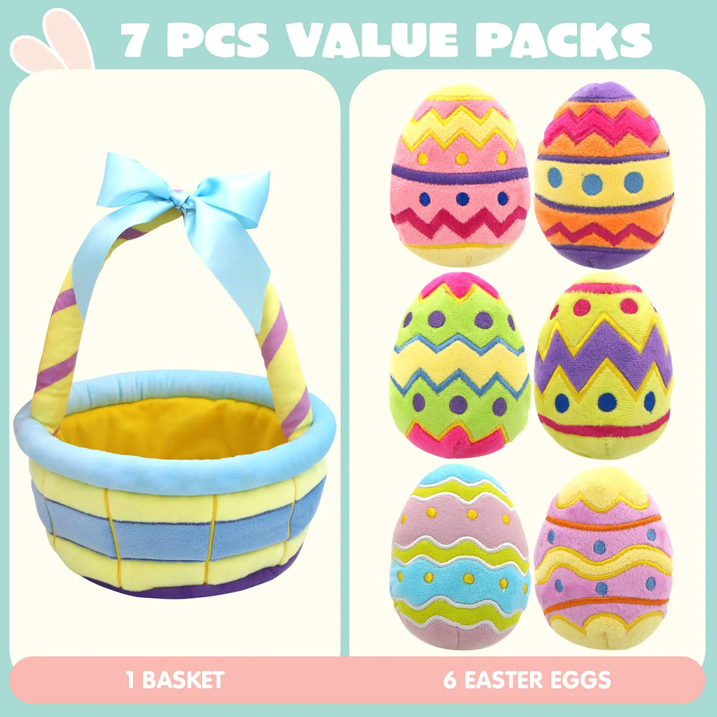 8 Pcs Easter Basket Plushies for Kids,Easter Basket Stuffers Fillers,Plush Bunnies Stuffed Animals,Easter Toys for Kids Children Birthday Gifts,Party Favors Decor