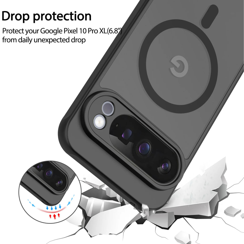Sleek Matte Translucent Magnetic Case for Google Pixel 9A, 10, 10Pro & 10Pro XL - Shockproof & Magsafe Compatible!