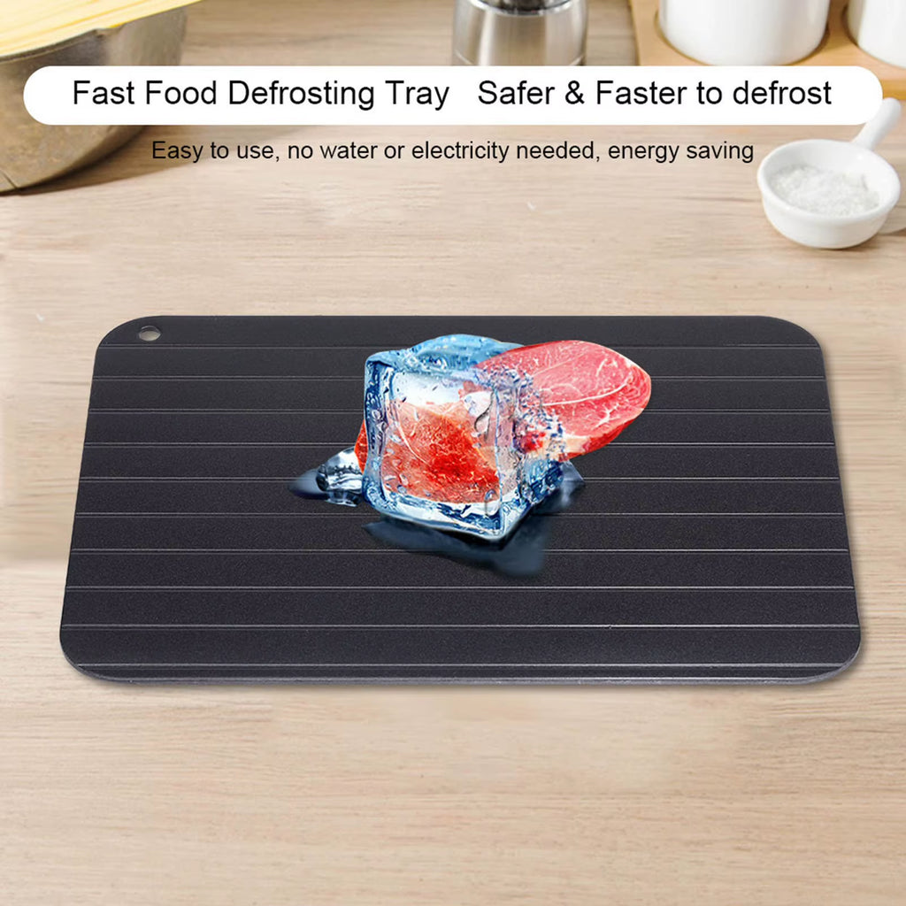 Defrosting Tray Fast Defrost Tray Thaw Tray Metal Aluminum Fast Food Meat Defrosting Thawing Tray Plate Home Kitchen Gadget