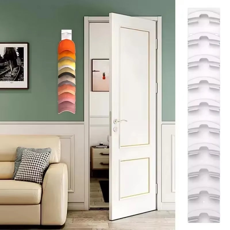 10Grids Wall Mounted Cap Rack Hat Holder Baseball Cap Towel Rack Holder Closet Hanger Storage Organizer Accessories Space Saving